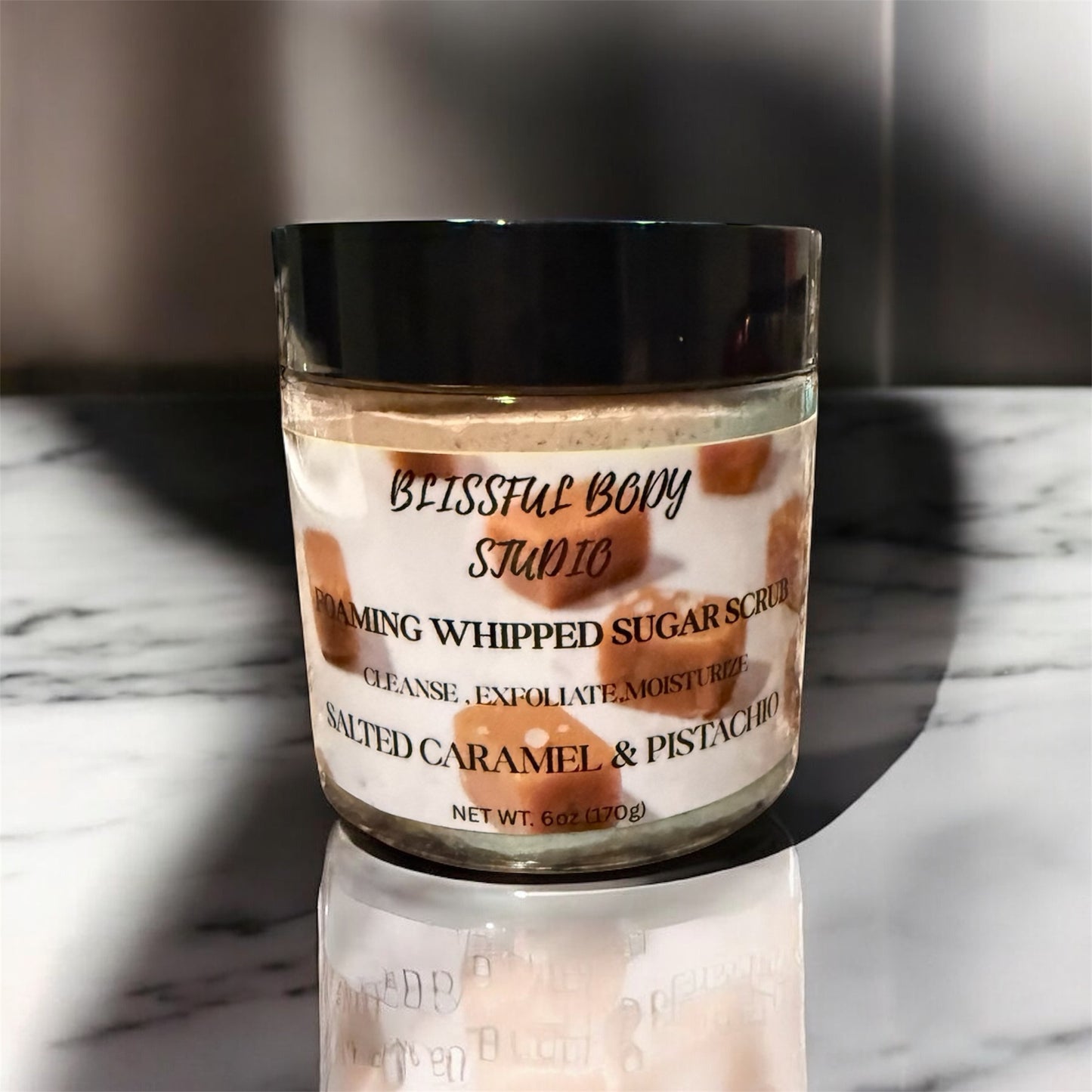 Salted Caramel & Pistachio Foaming Whipped Sugar Scrub